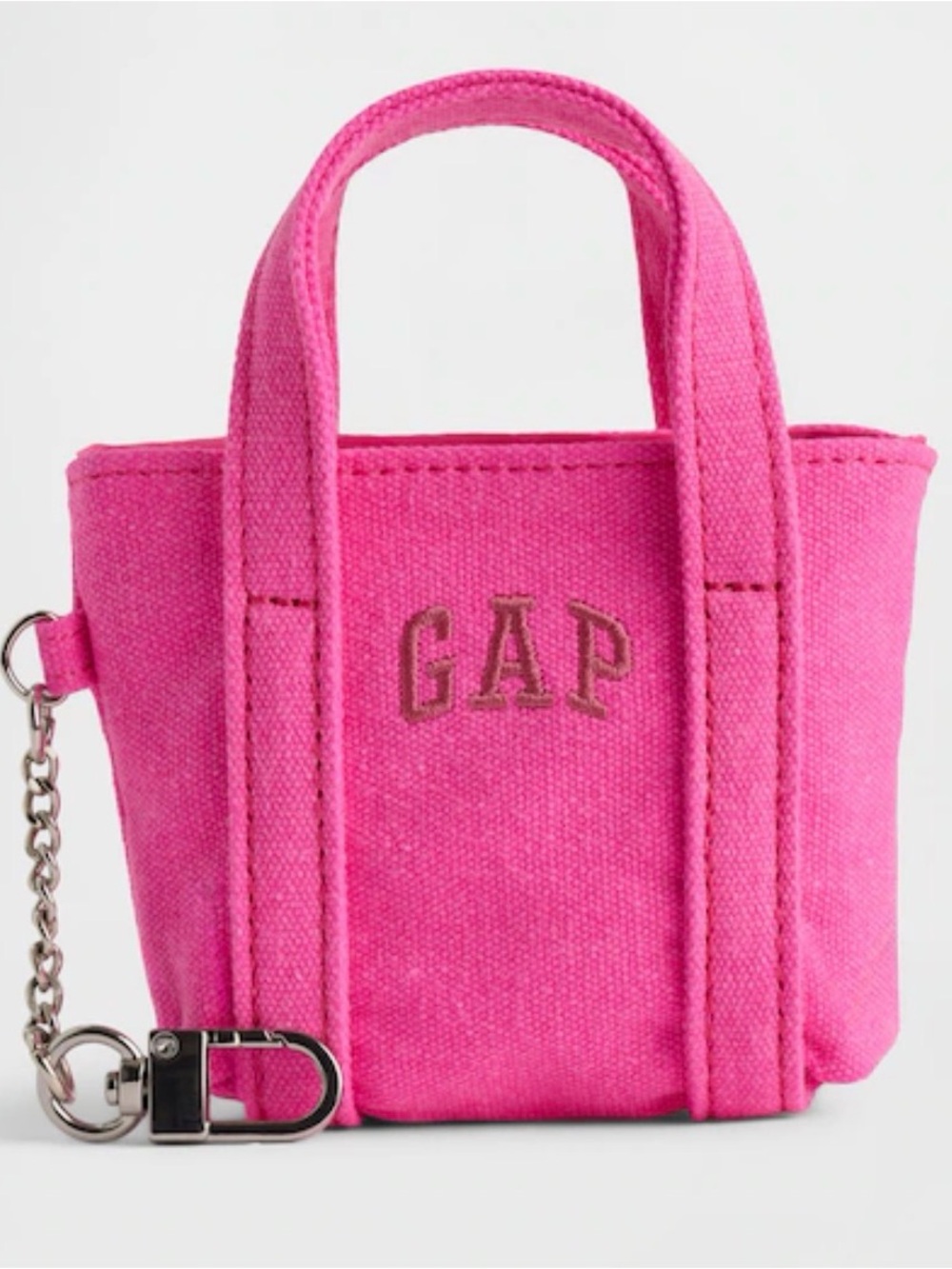 GAP Hot Pink Mini Tote Keychain fits credit cards and keys - Picture 2 of 4